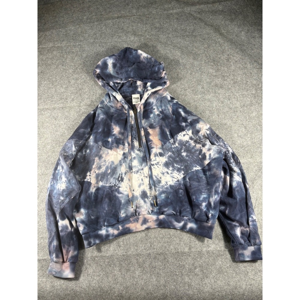 PINK Victoria's Secret Tie Dye Batwing Cropped Zip Hoodie Women's Size M